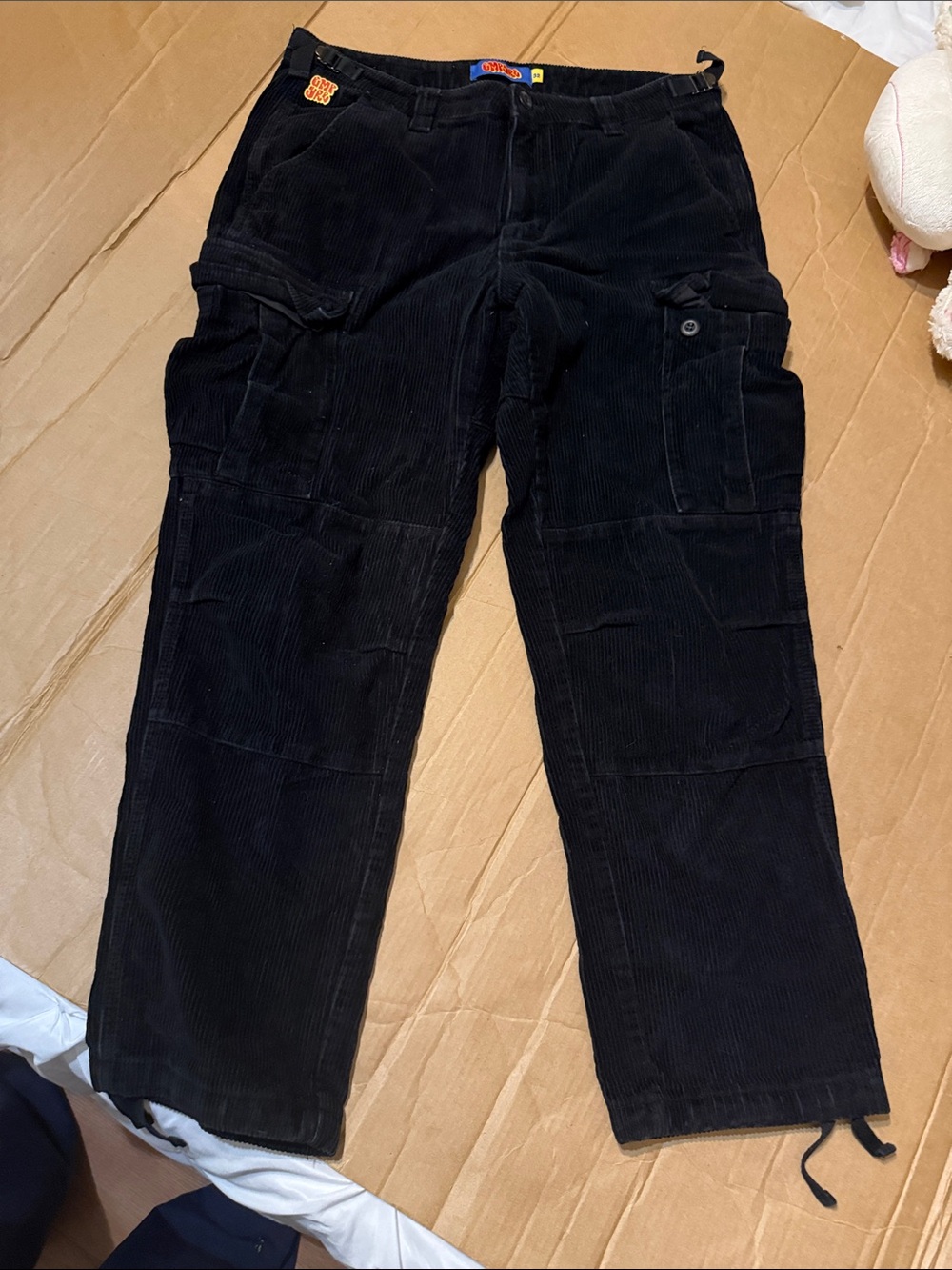 Empyre Kids Black Corduroy Cargo Joggers